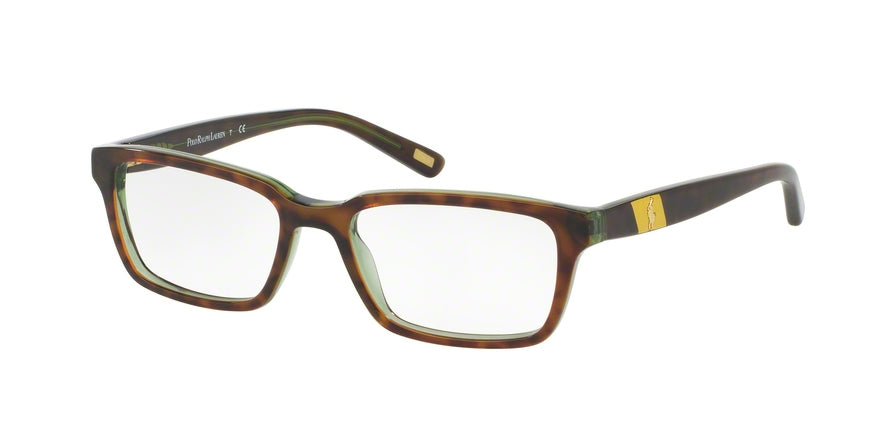 Polo Prep PP8525 Rectangle Eyeglasses  1590-TORTOISE GREEN 47-16-130 - Color Map havana