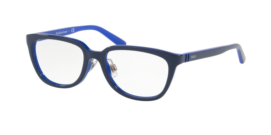 Polo Prep PP8528 Square Eyeglasses  1636-SHINY NAVY BLUE ON ROYAL BLUE 47-16-130 - Color Map blue