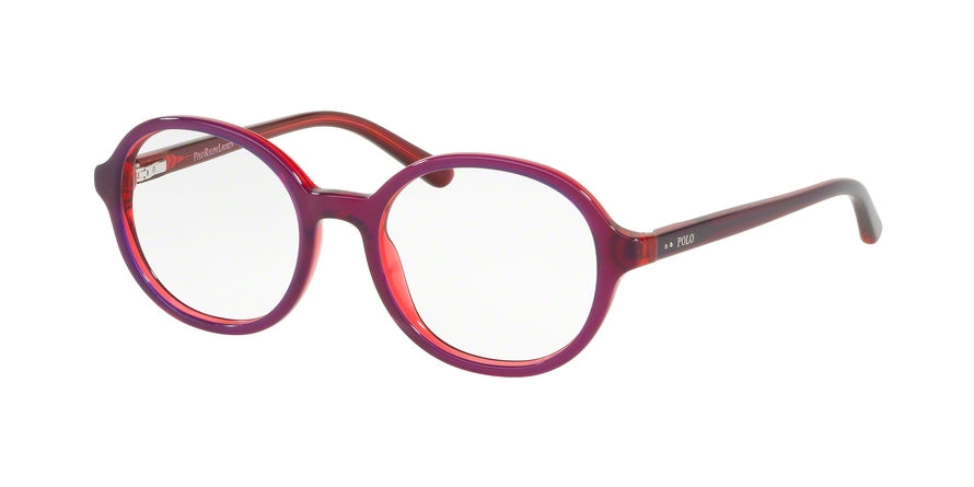 Polo Prep PP8531 Oval Eyeglasses  5677-TOP VIOLET ON RED 45-17-130 - Color Map violet