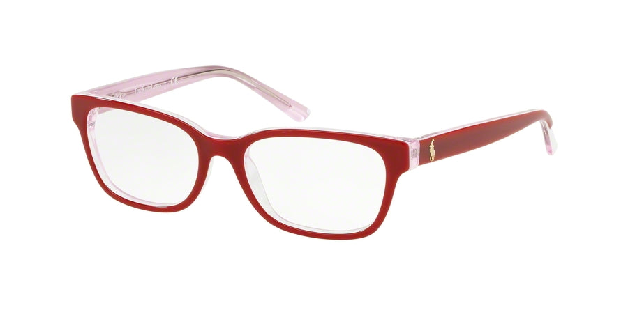Polo Prep PP8532 Butterfly Eyeglasses  5710-SHINY TOP RED ON CRYSTAL PINK 47-15-130 - Color Map red