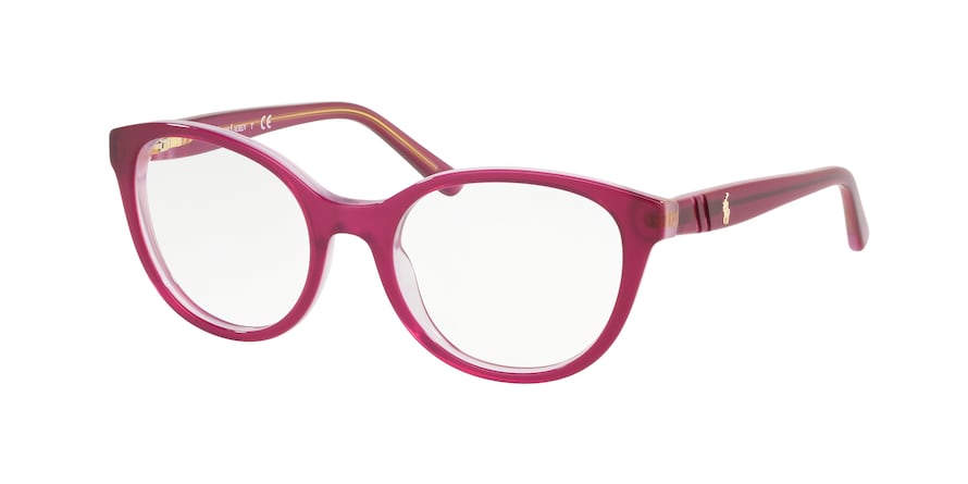 Polo Prep PP8535 Butterfly Eyeglasses  5685-TOP ROSE ON CRYSTAL ROSE 49-18-130 - Color Map pink