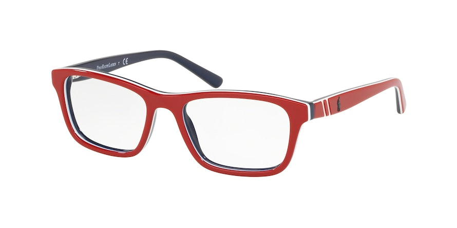 Polo Prep PP8536 Rectangle Eyeglasses  5789-TOP RED/WHITE/BLUE 49-16-130 - Color Map red