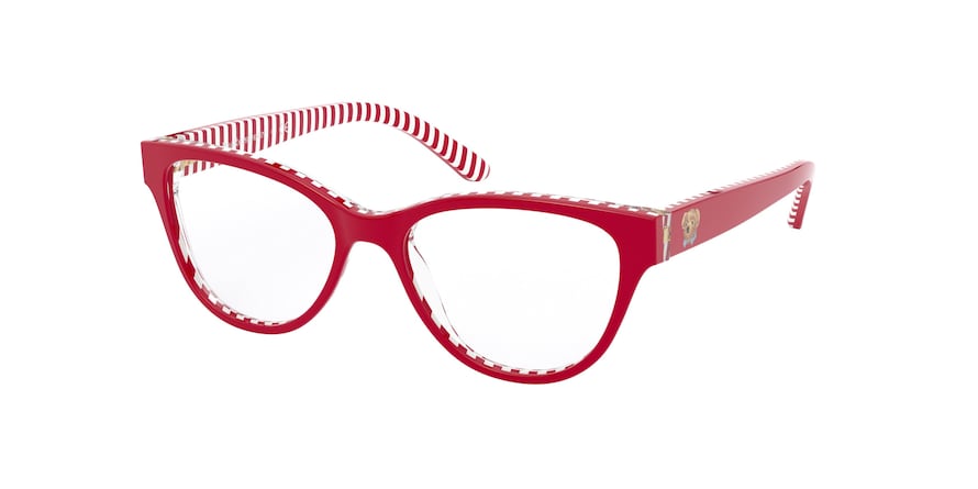 Polo Prep PP8539 Butterfly Eyeglasses  5882-TOP RED ON STRIPES WHITE/RED 50-15-130 - Color Map multi