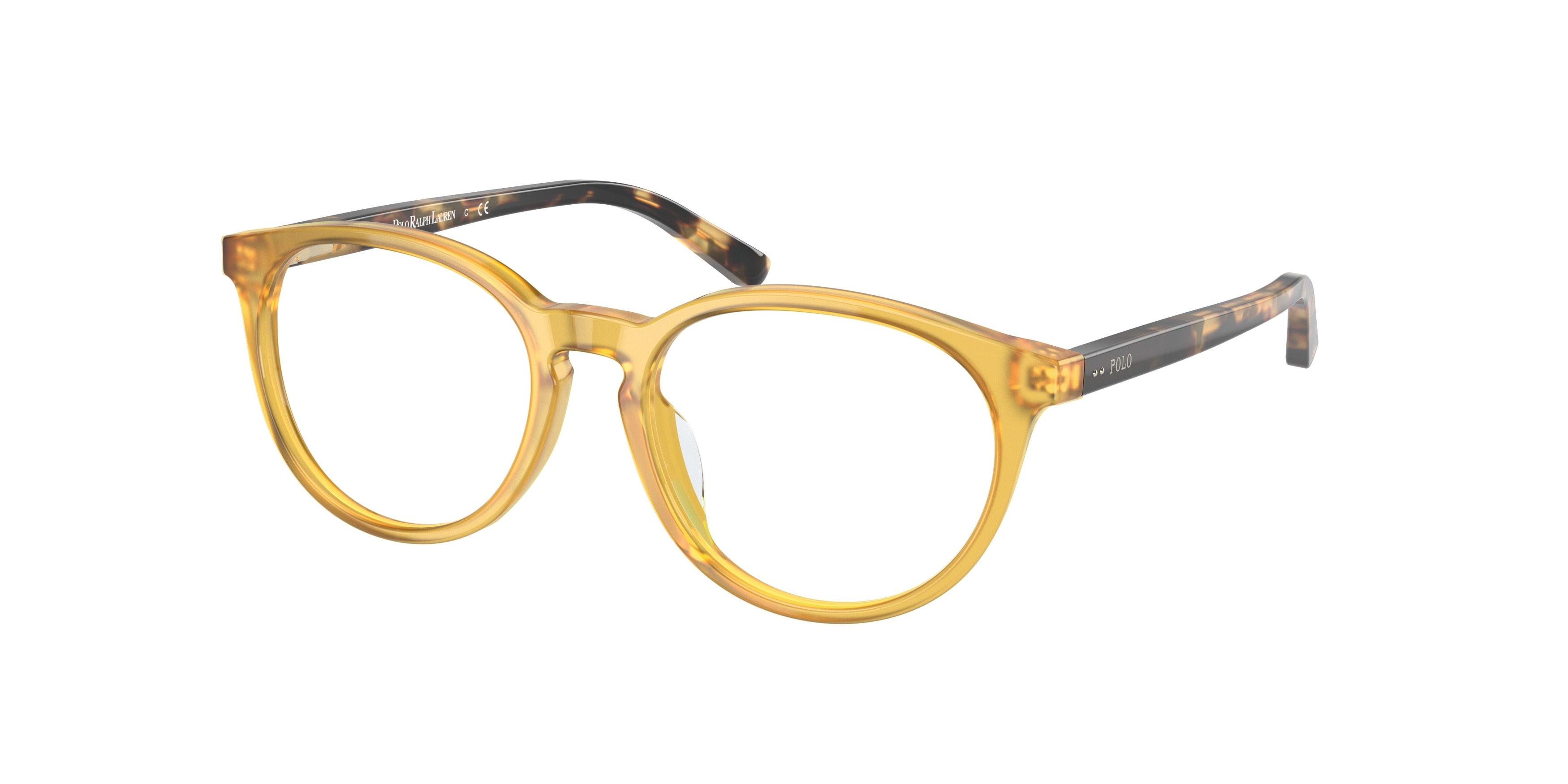 Polo Prep PP8544U Phantos Eyeglasses  5005-Shiny Opal Honey 48-130-16 - Color Map Tortoise