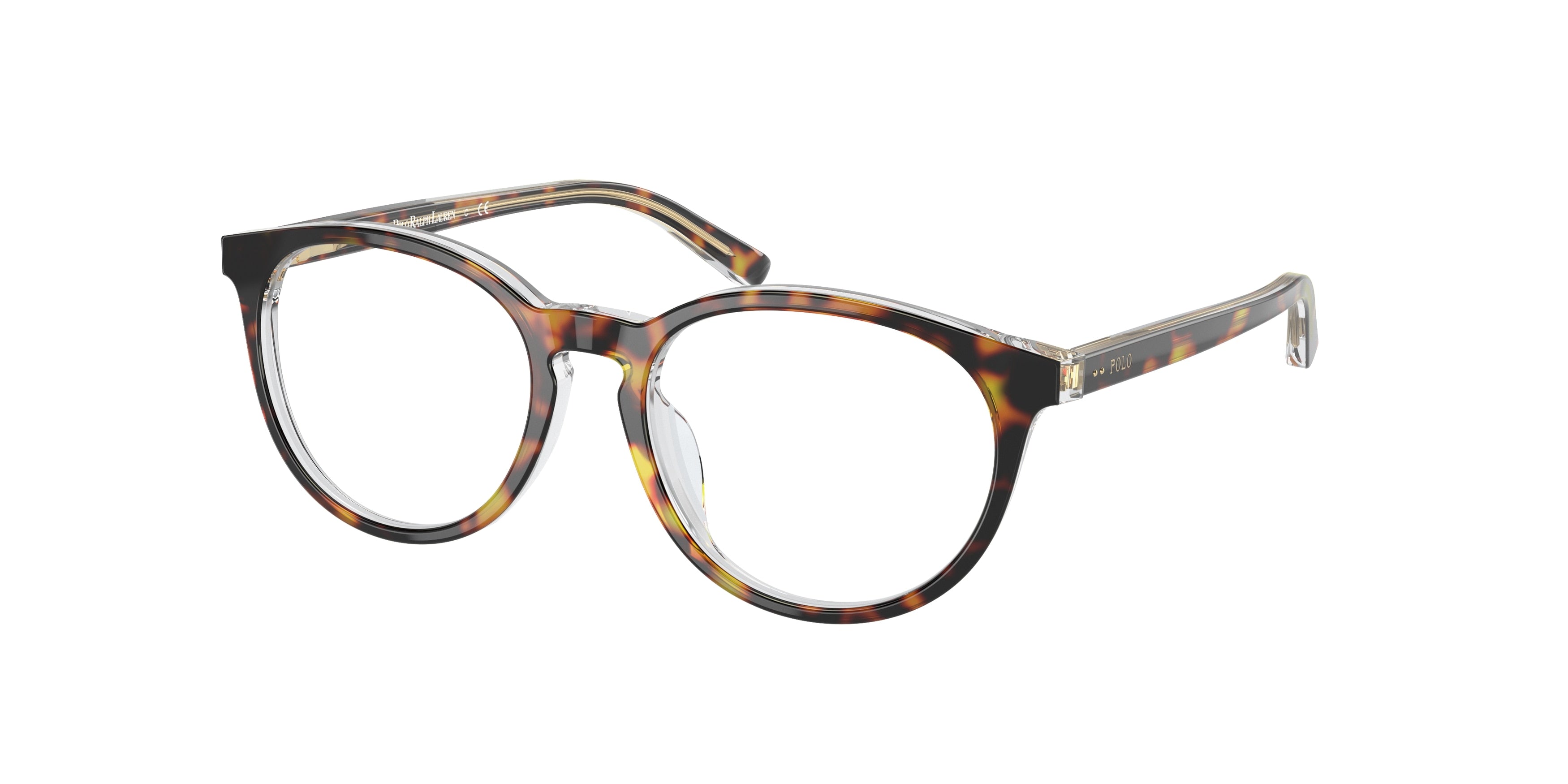 Polo Prep PP8544U Phantos Eyeglasses  5225-Shiny Dark Havana On Crystal 48-130-16 - Color Map Brown