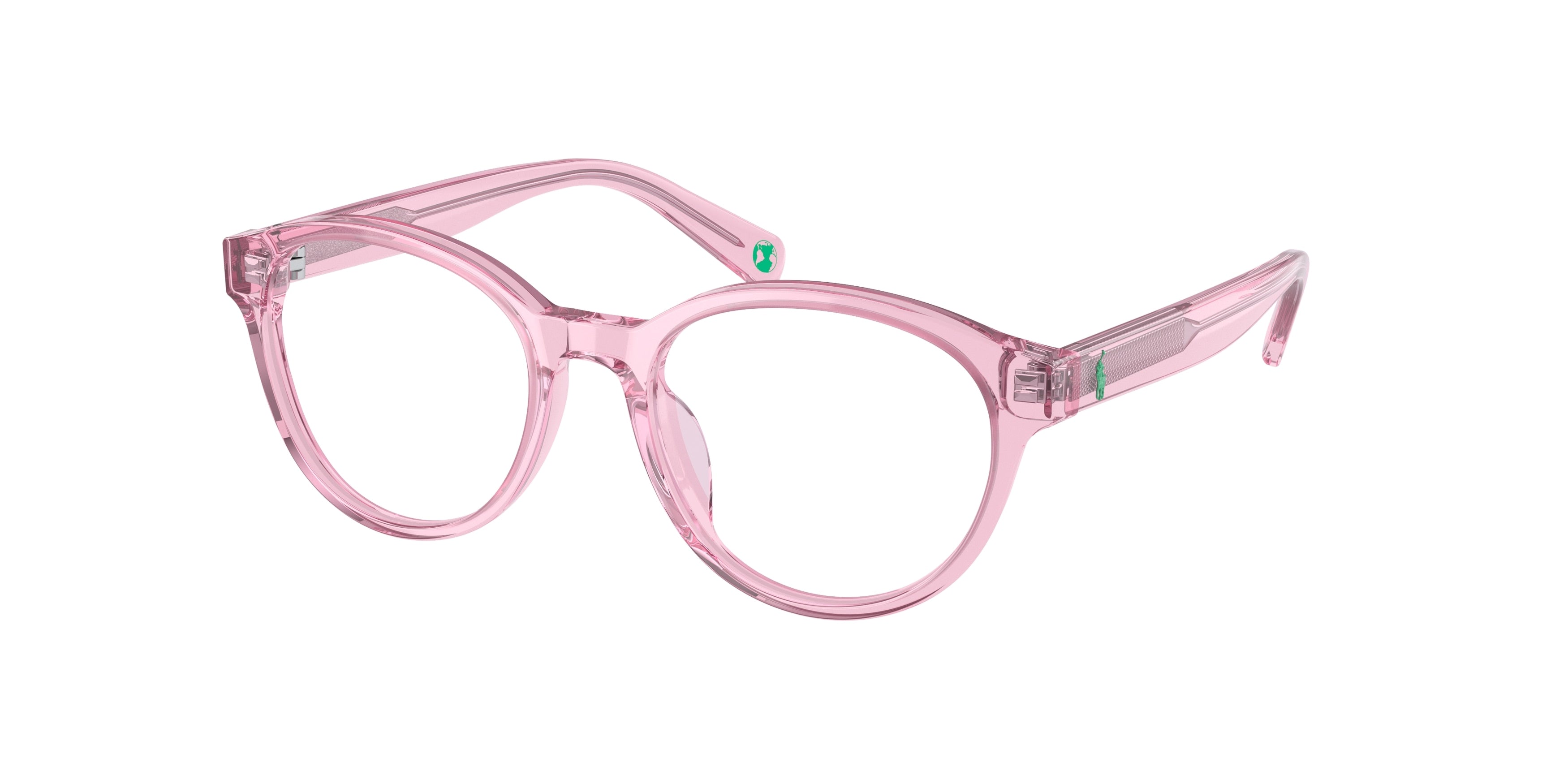 Polo Prep PP8546U Round Eyeglasses  6098-Shiny Transparent Pink 49-130-17 - Color Map Pink