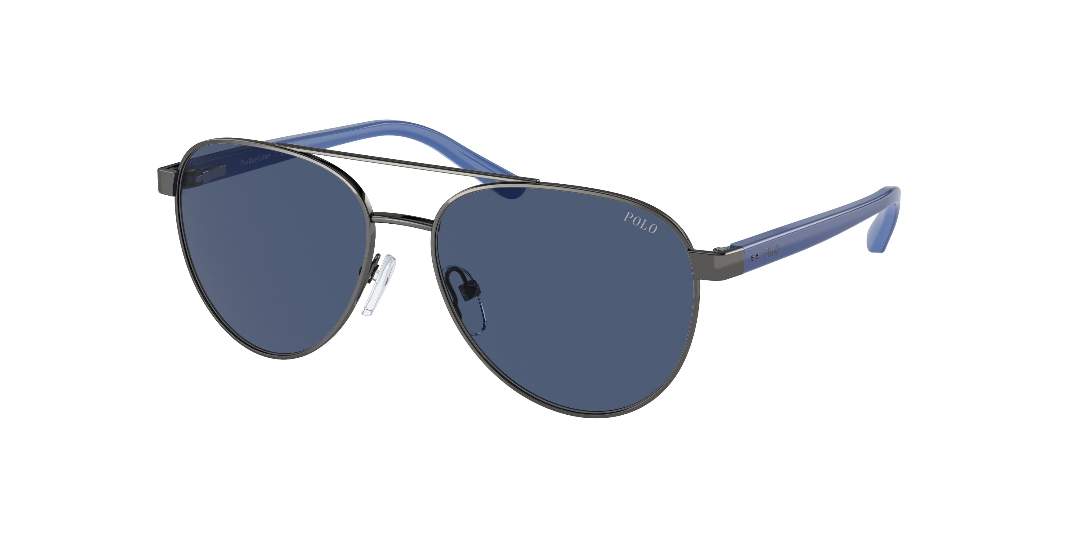 Polo Prep PP9001 Pilot Sunglasses  921580-Shiny Dark Gunmetal 51-130-14 - Color Map Grey