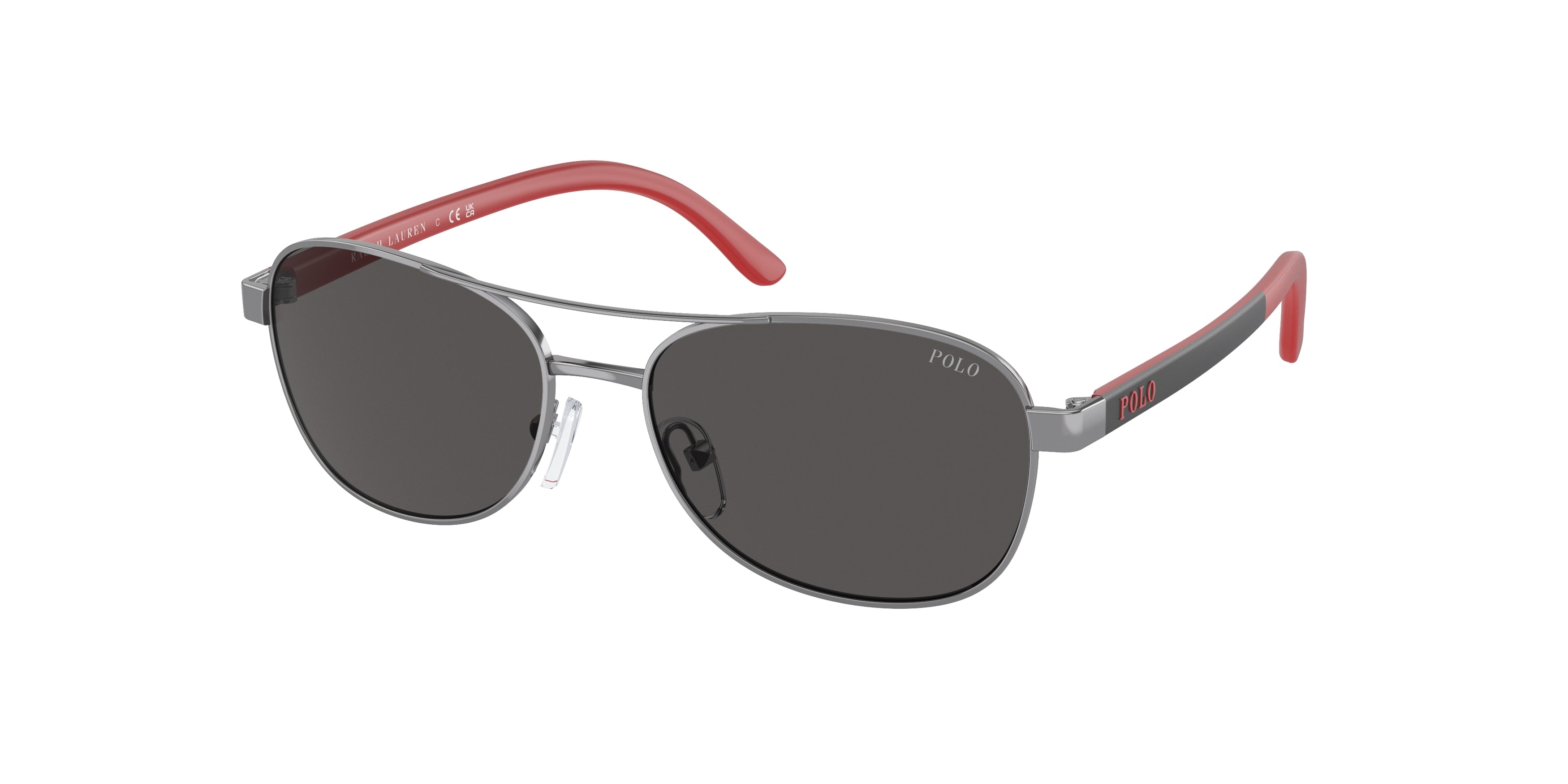 Polo Prep PP9002 Pilot Sunglasses  921687-Shiny Gunmetal 51-130-15 - Color Map Grey