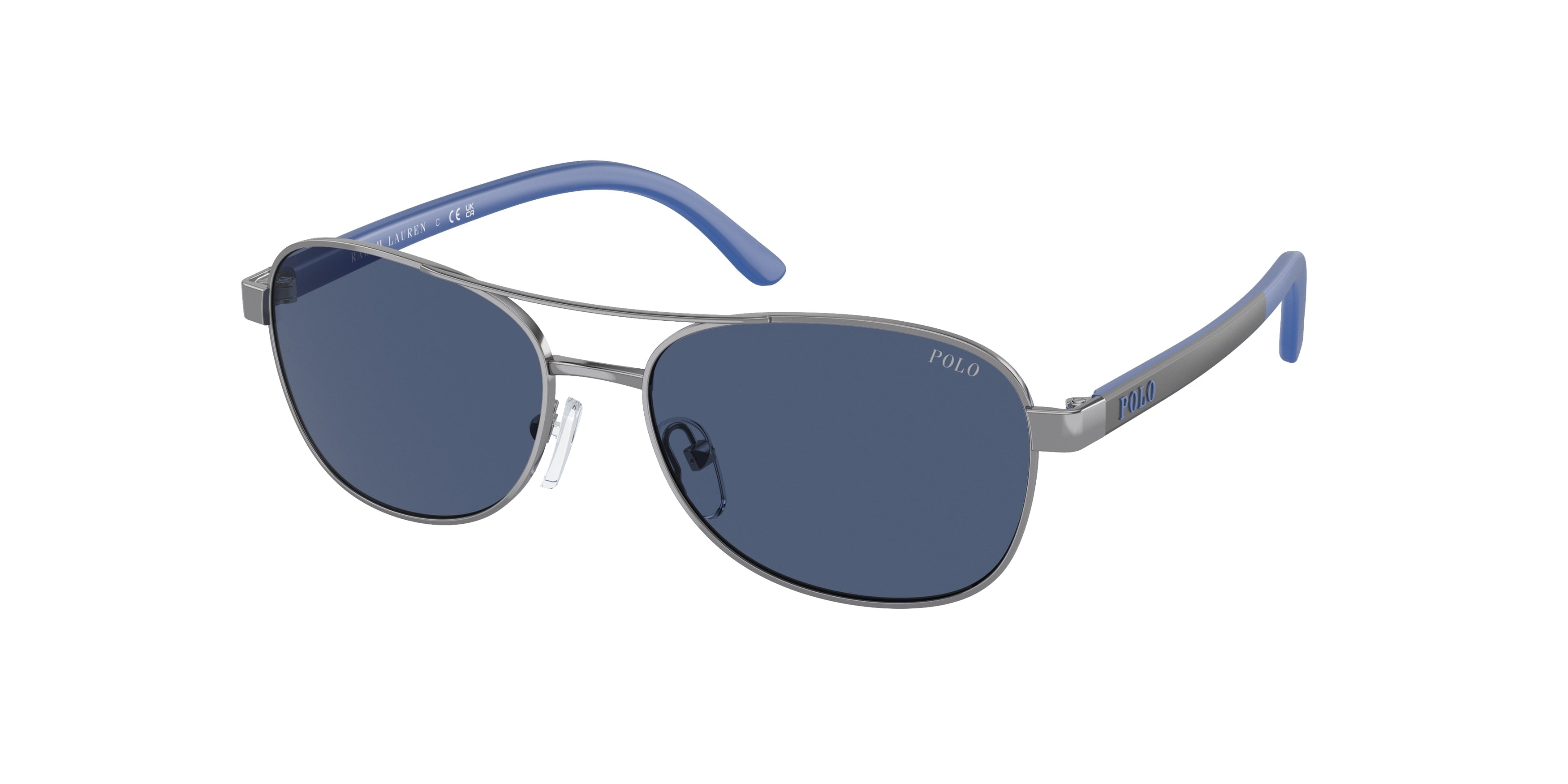 Polo Prep PP9002 Pilot Sunglasses  926180-Shiny Gunmetal 51-130-15 - Color Map Grey