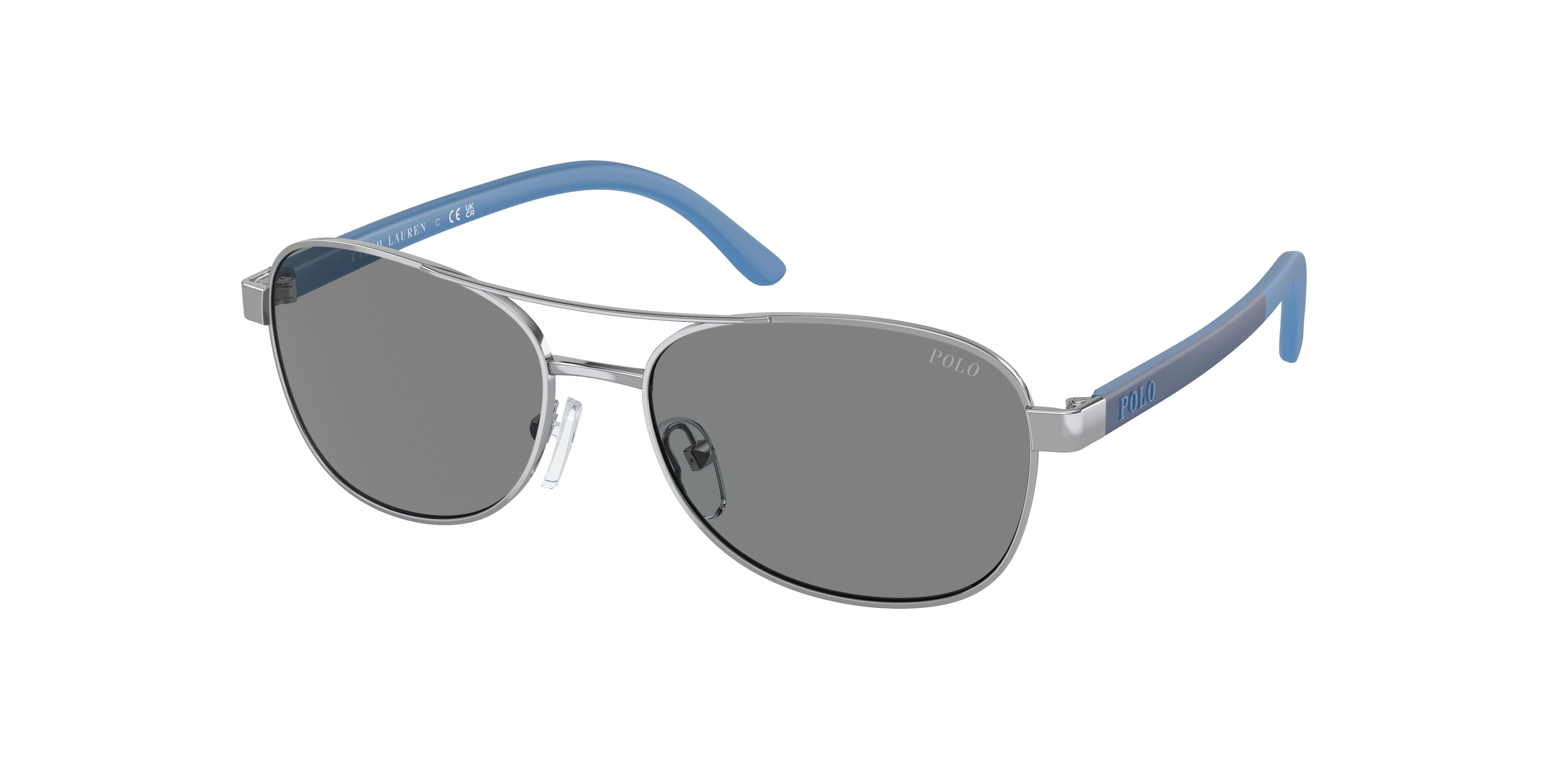 Polo Prep PP9002 Pilot Sunglasses  939287-Shiny Silver 51-130-15 - Color Map Silver