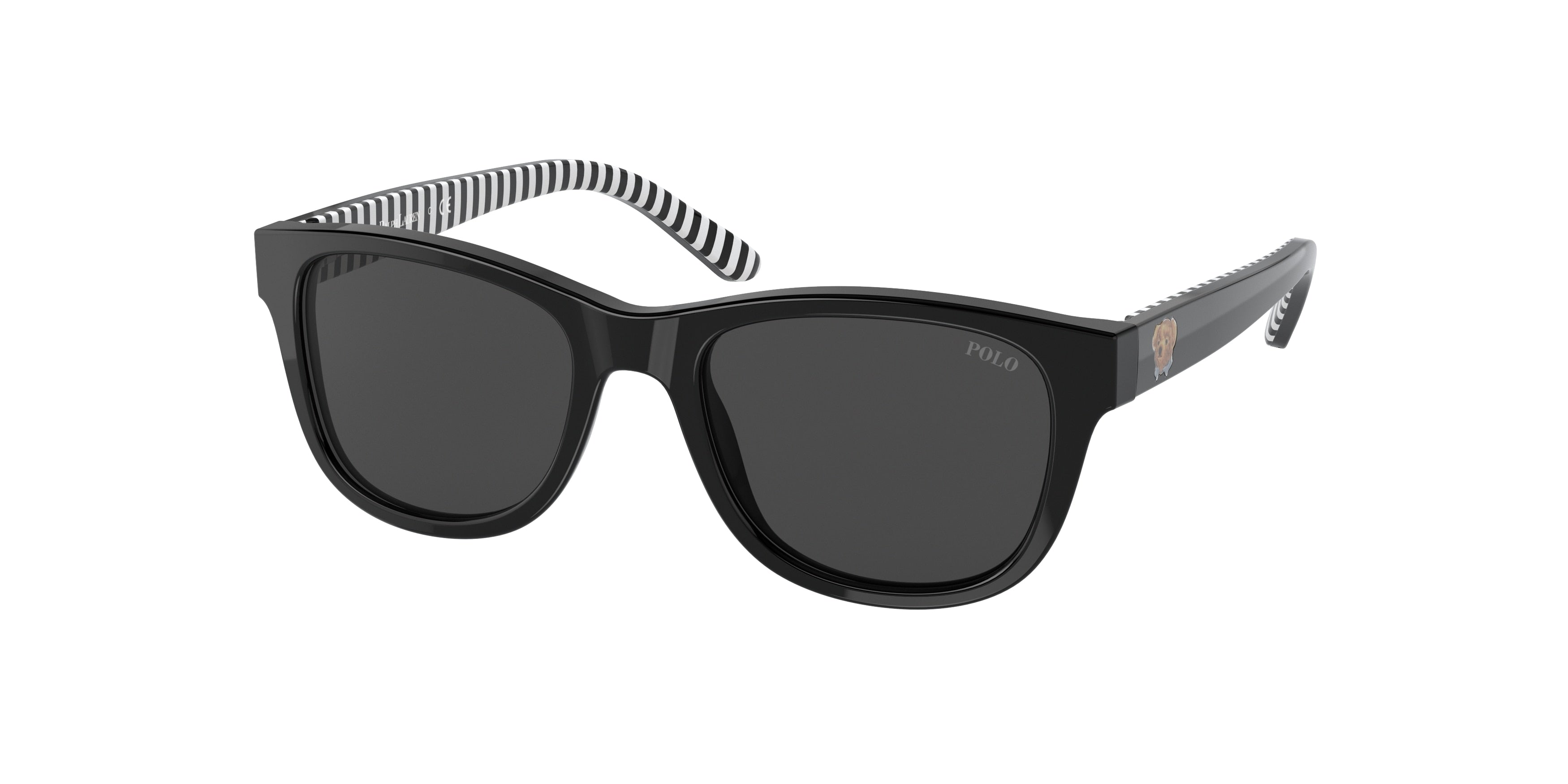 Polo Prep PP9501 Rectangle Sunglasses  593487-Shiny Black 47-130-17 - Color Map Black