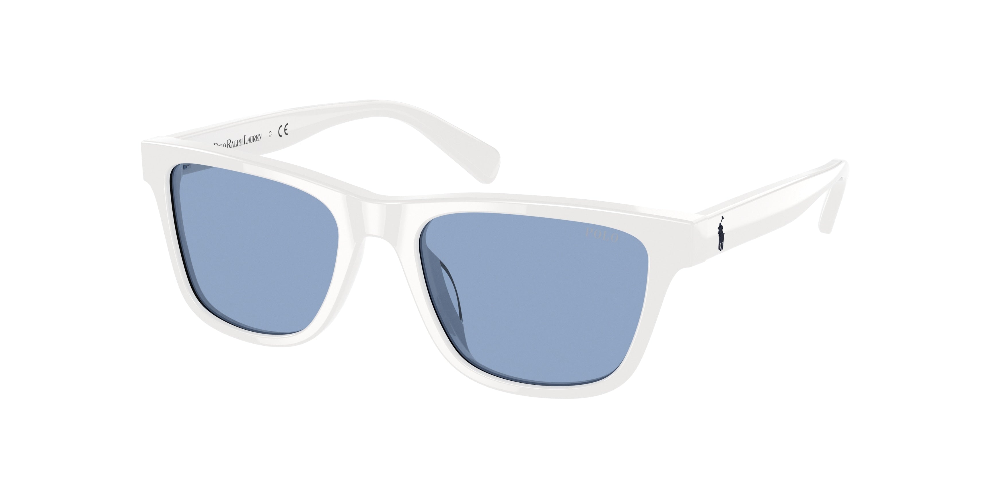 Polo Prep PP9504U Rectangle Sunglasses  522972-Shiny White 49-130-17 - Color Map White