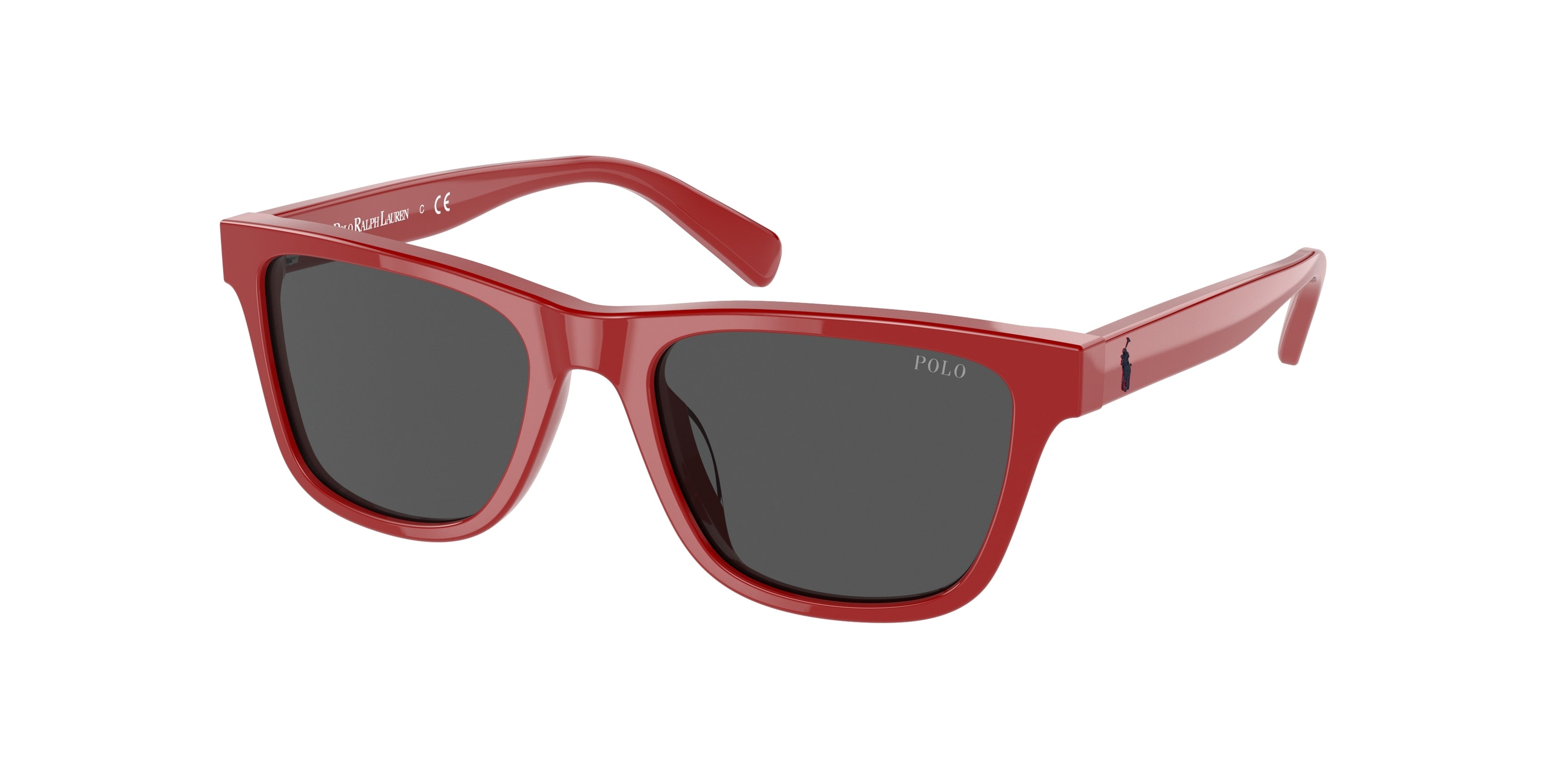 Polo Prep PP9504U Rectangle Sunglasses  525787-Shiny Red 49-130-17 - Color Map Red