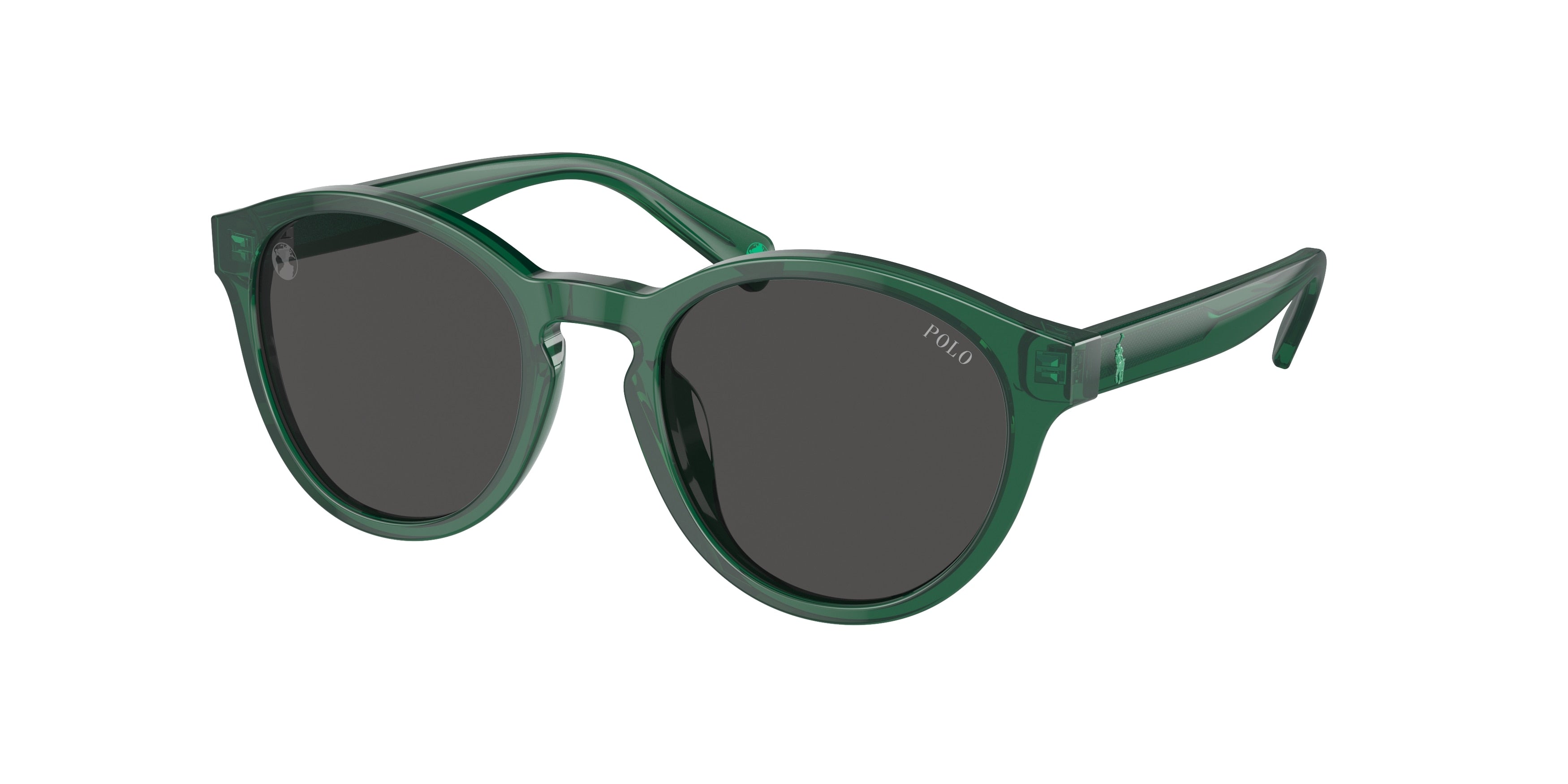 Polo Prep PP9505U Round Sunglasses  608487-Shiny Transparent Green 48-130-19 - Color Map Green