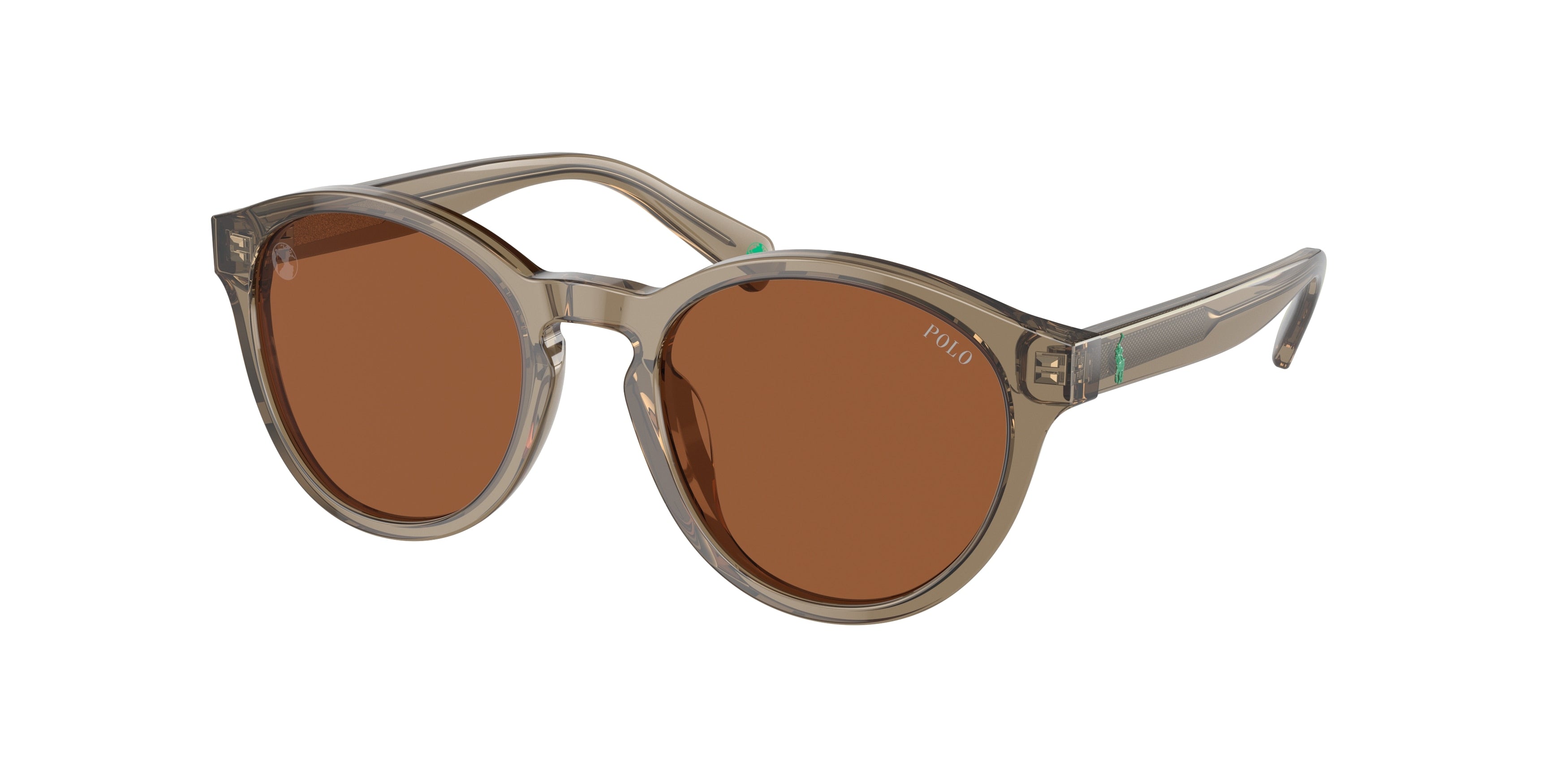 Polo Prep PP9505U Round Sunglasses  608573-Shiny Transparent Brown 48-130-19 - Color Map Brown