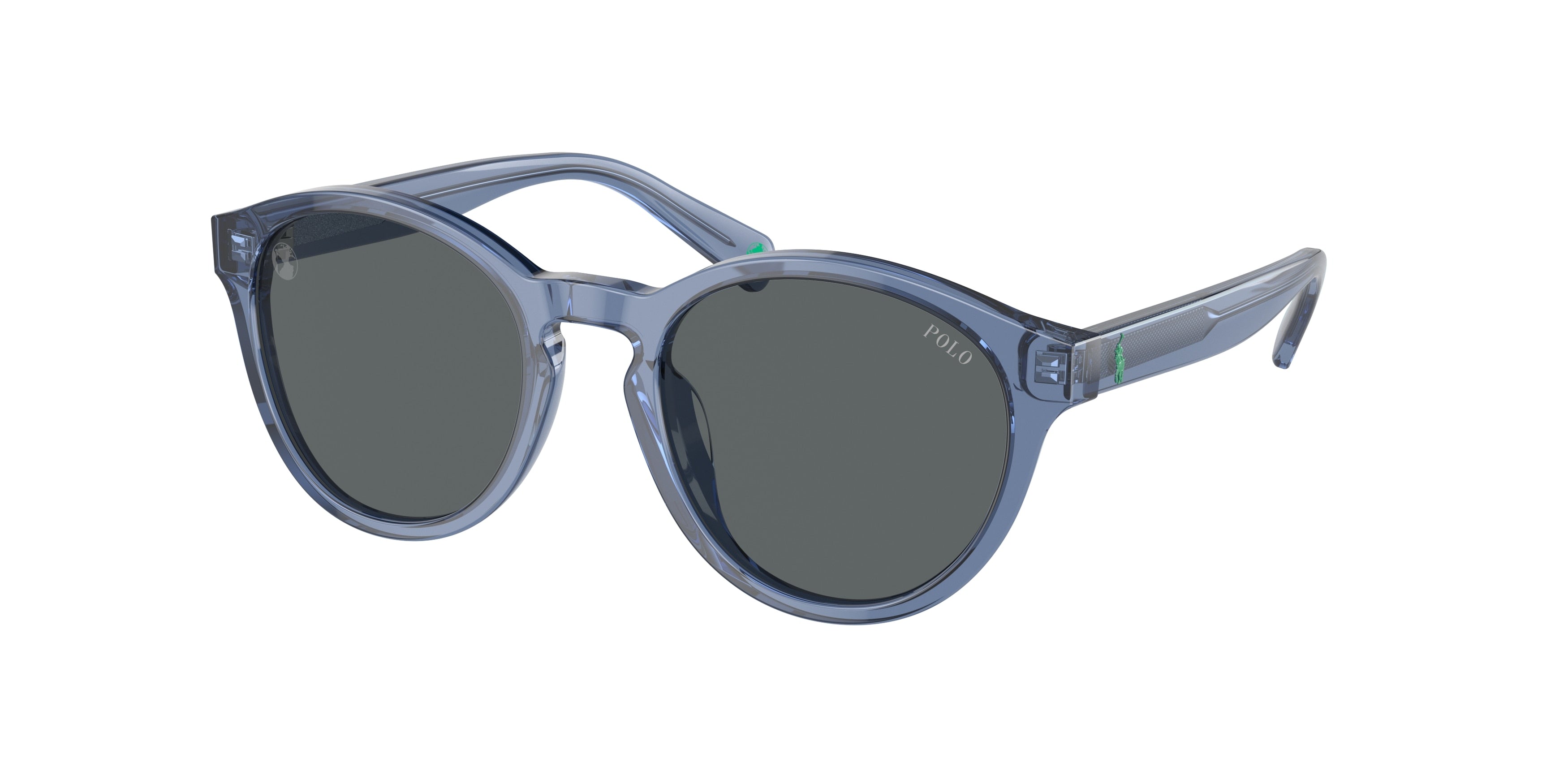 Polo Prep PP9505U Round Sunglasses  609287-Shiny Transparent Blue 48-130-19 - Color Map Blue
