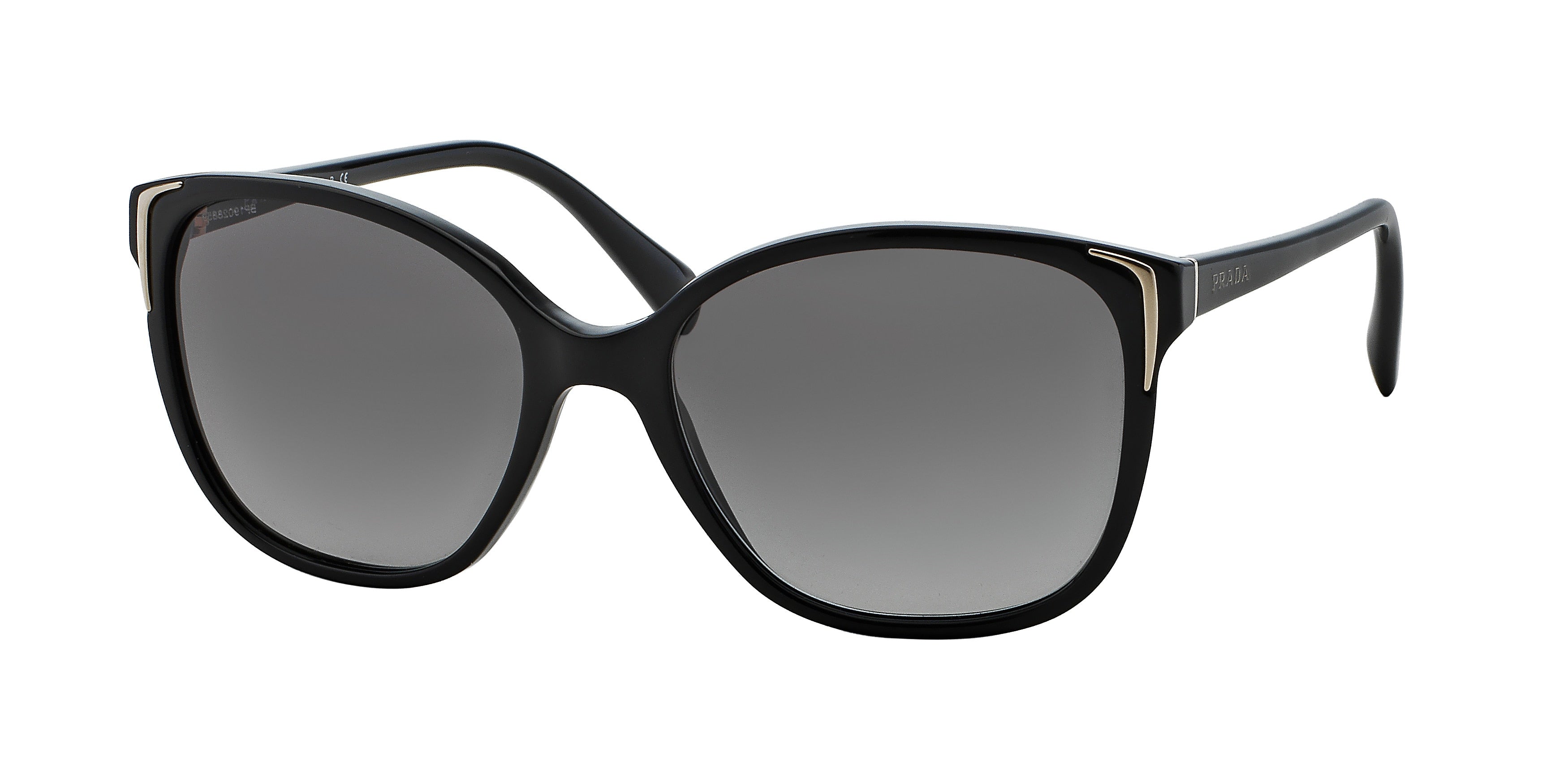 Prada CONCEPTUAL PR01OSA Square Sunglasses  1AB3M1-Gloss Black 55-140-17 - Color Map Black