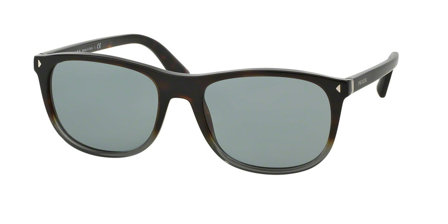 Prada JOURNAL PR01RS Rectangle Sunglasses  TKT3C2-DARK HAVANA GRAD OPAL GREY 57-19-145 - Color Map grey