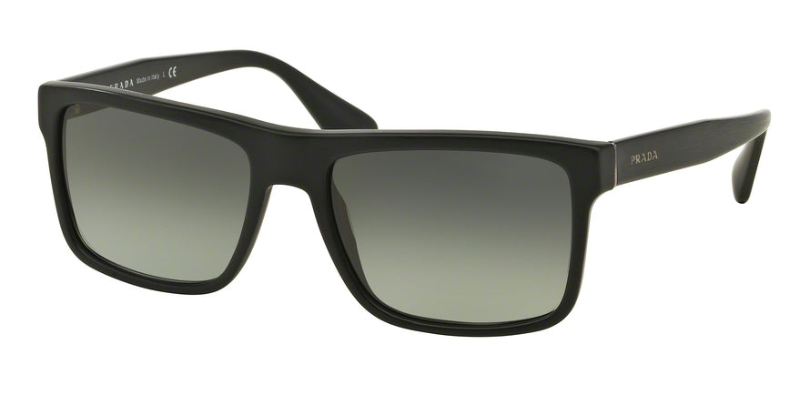 Prada PR01SSF Rectangle Sunglasses  SL32D0-BRUSHED MATTE BLACK 57-18-145 - Color Map black