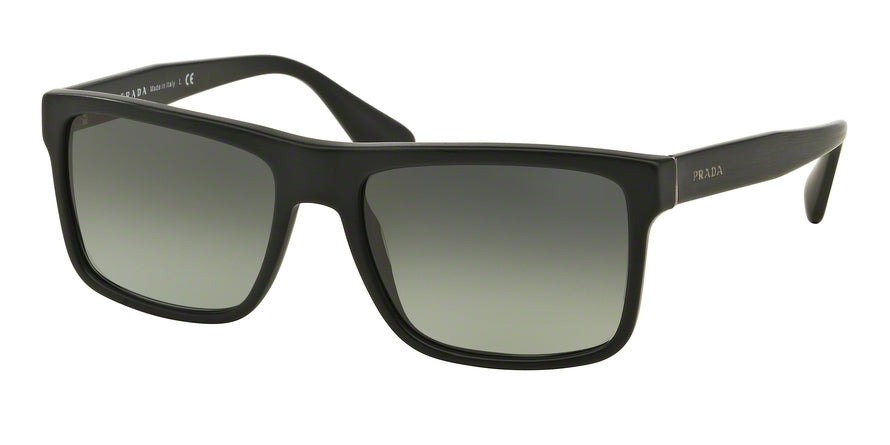 Prada PR01SS Rectangle Sunglasses  SL32D0-BRUSHED MATTE BLACK 57-18-145 - Color Map black