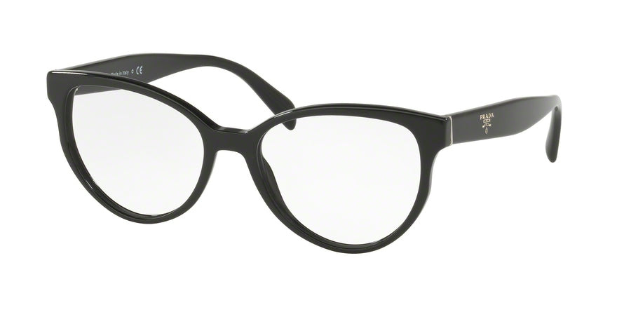 Prada HERITAGE PR01UV Pillow Eyeglasses  1AB1O1-BLACK 54-17-140 - Color Map black