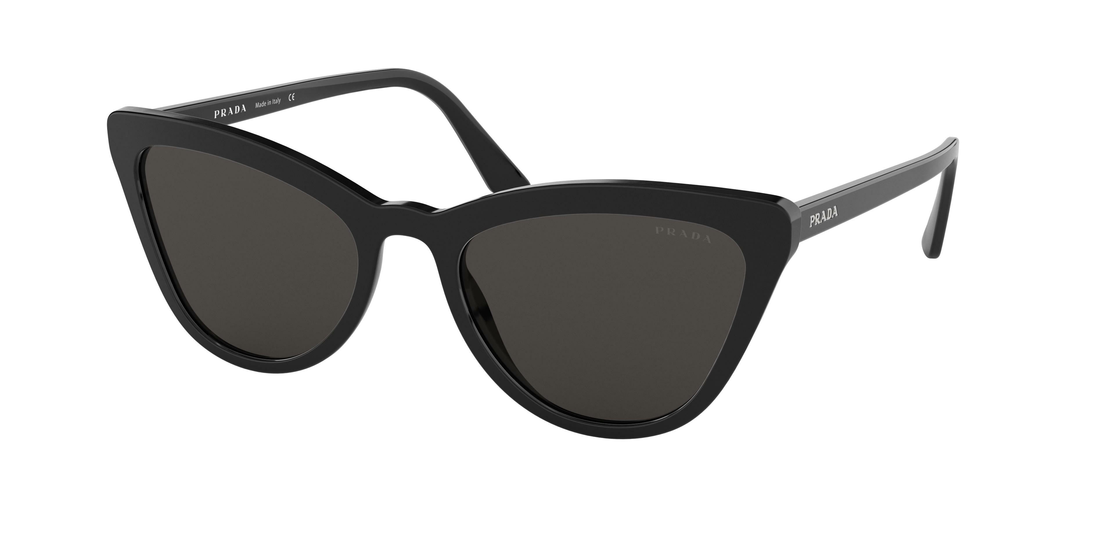 Prada CONCEPTUAL PR01VSF Cat Eye Sunglasses  1AB5S0-Black 56-145-19 - Color Map Black