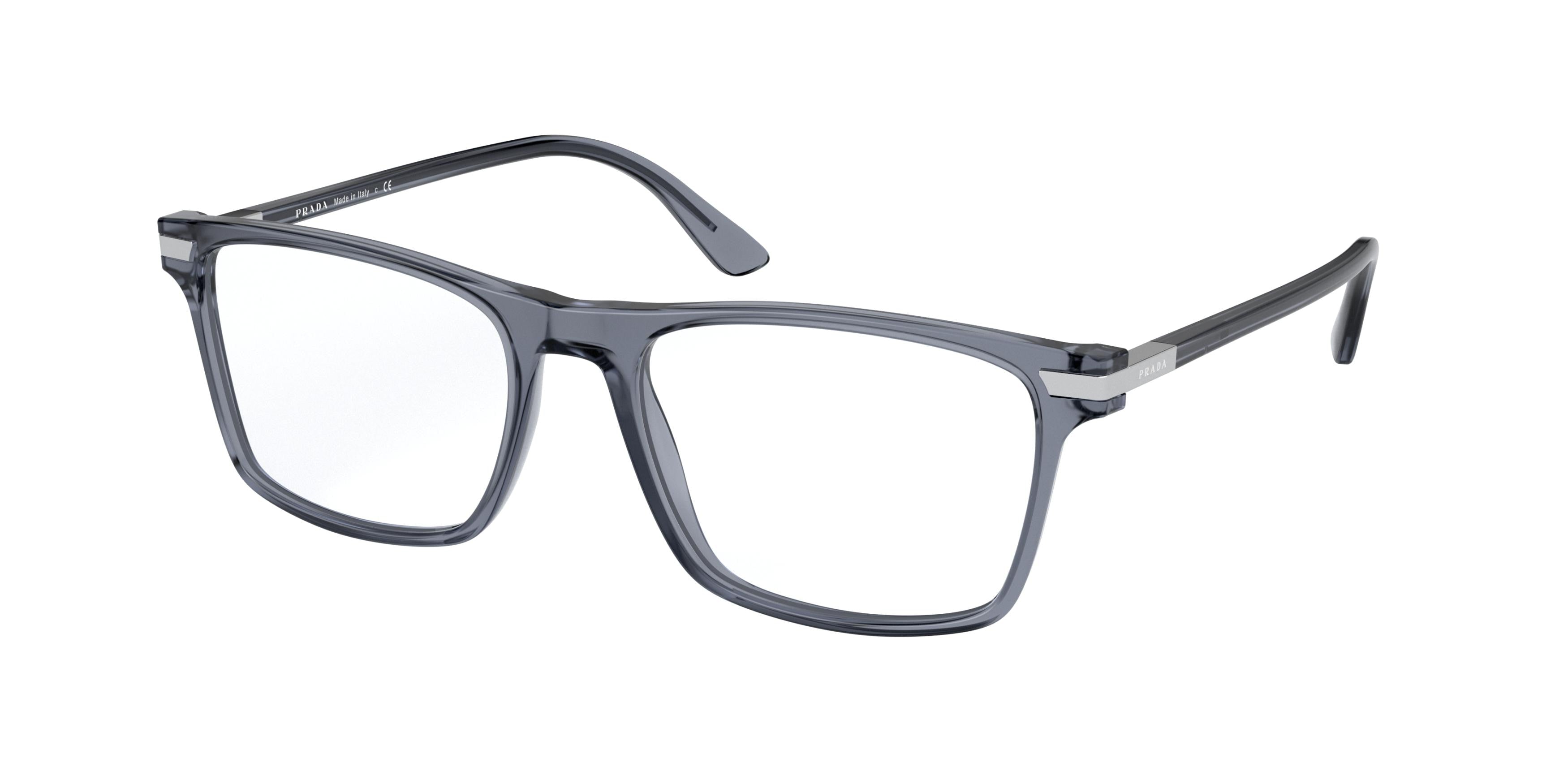 Prada PR01WV Rectangle Eyeglasses  01G1O1-Grey 56-145-18 - Color Map Grey