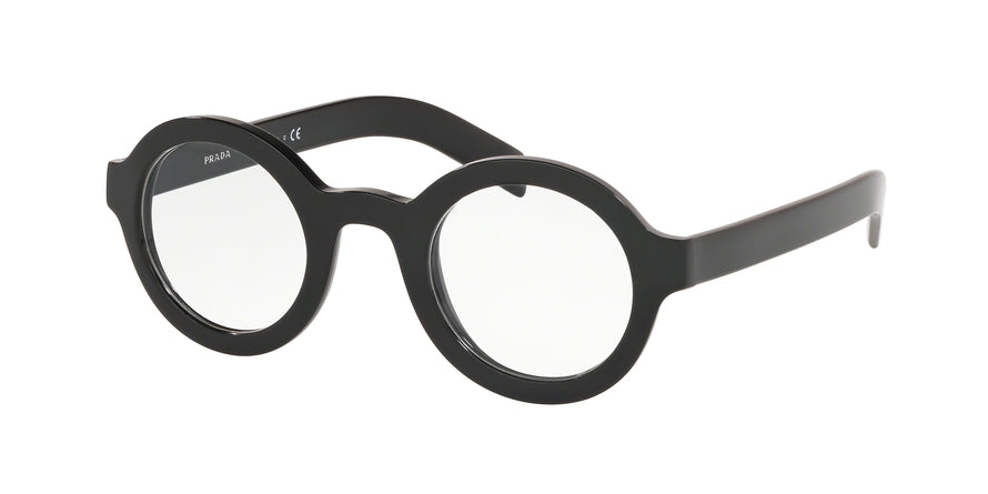 Prada CONCEPTUAL PR01XVF Round Eyeglasses  1AB1O1-BLACK 45-24-145 - Color Map black