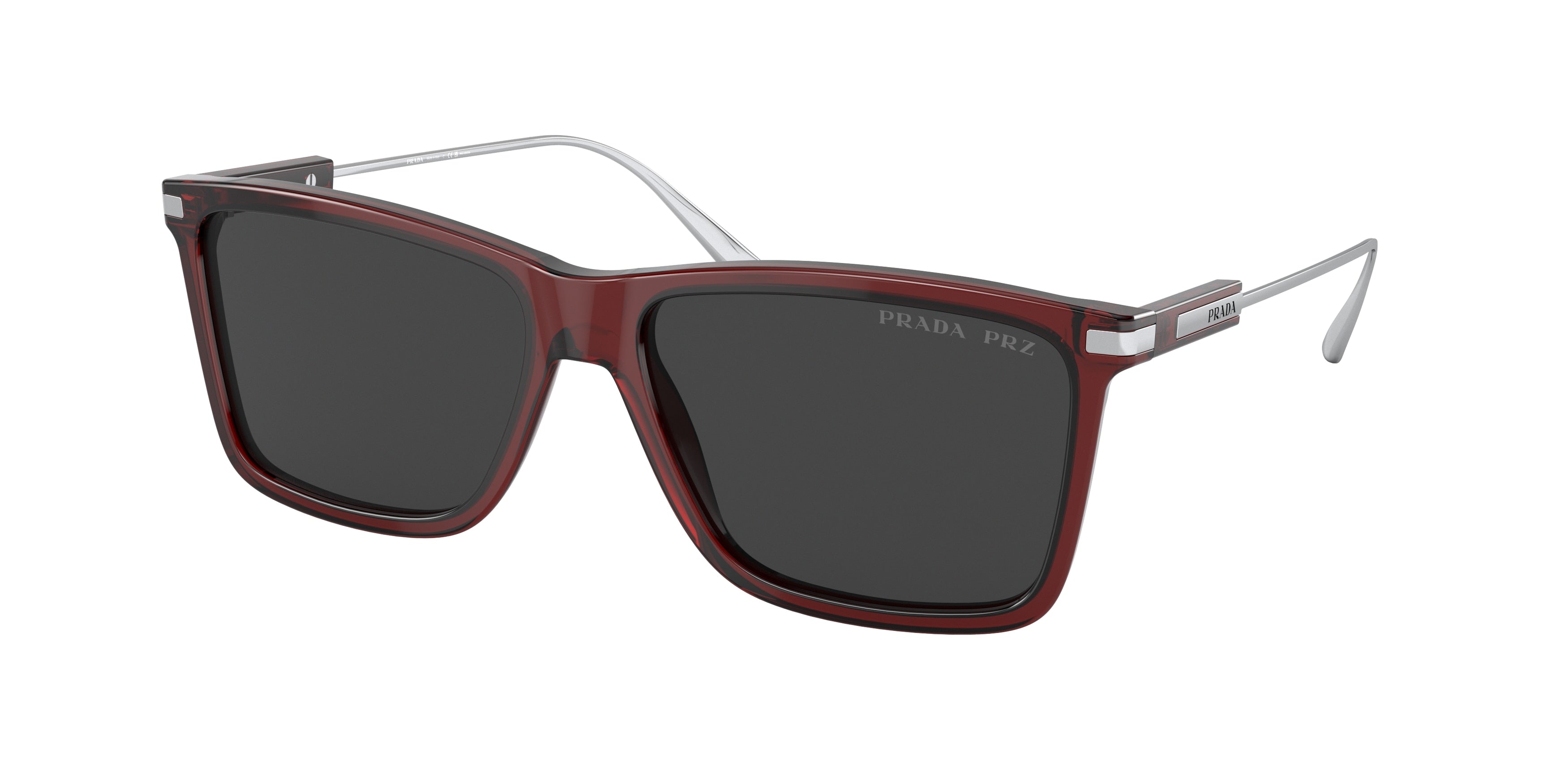 Prada PR01ZS Rectangle Sunglasses  11G08G-Transparent Etruscan 58-140-16 - Color Map Transparent