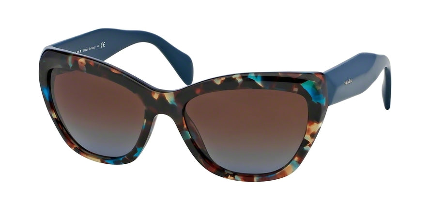 Prada PR02QS Cat Eye Sunglasses  NAG0A4-HAVANA SPOTTED BLUE 56-17-140 - Color Map blue