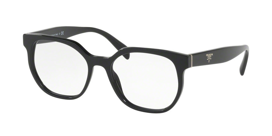 Prada PR02UV Irregular Eyeglasses  1AB1O1-BLACK 52-17-140 - Color Map black