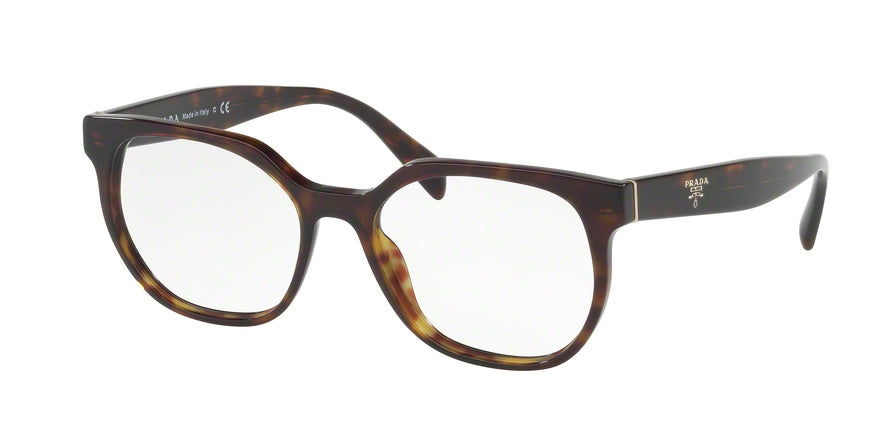 Prada PR02UV Irregular Eyeglasses  2AU1O1-HAVANA 52-17-140 - Color Map havana