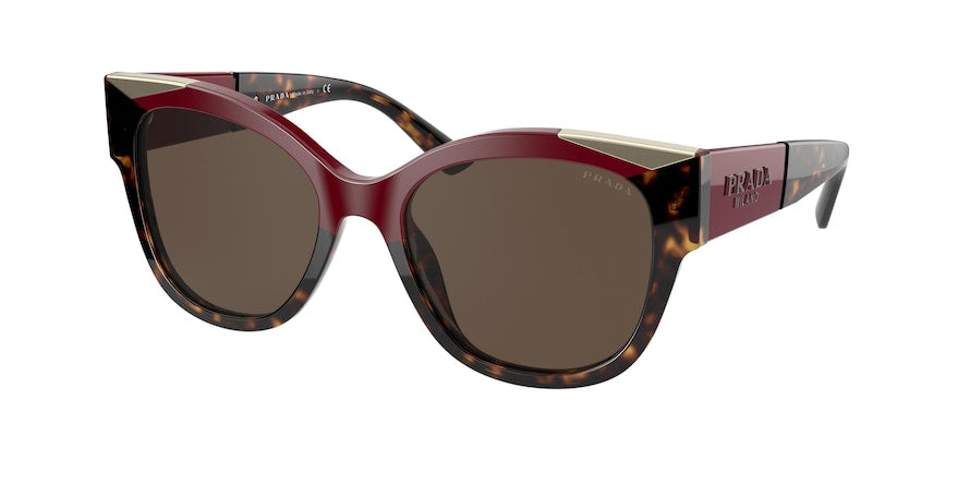 Prada PR02WSF Pillow Sunglasses  07C0D1-CHERRY/DARK HAVANA 56-19-140 - Color Map havana