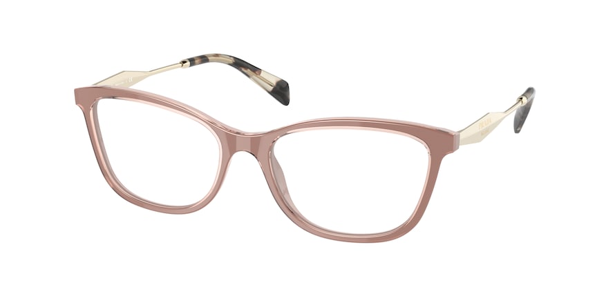 Prada PR02YVF Butterfly Eyeglasses  01Y1O1-ALABASTER/CRYSTAL 55-16-140 - Color Map light brown