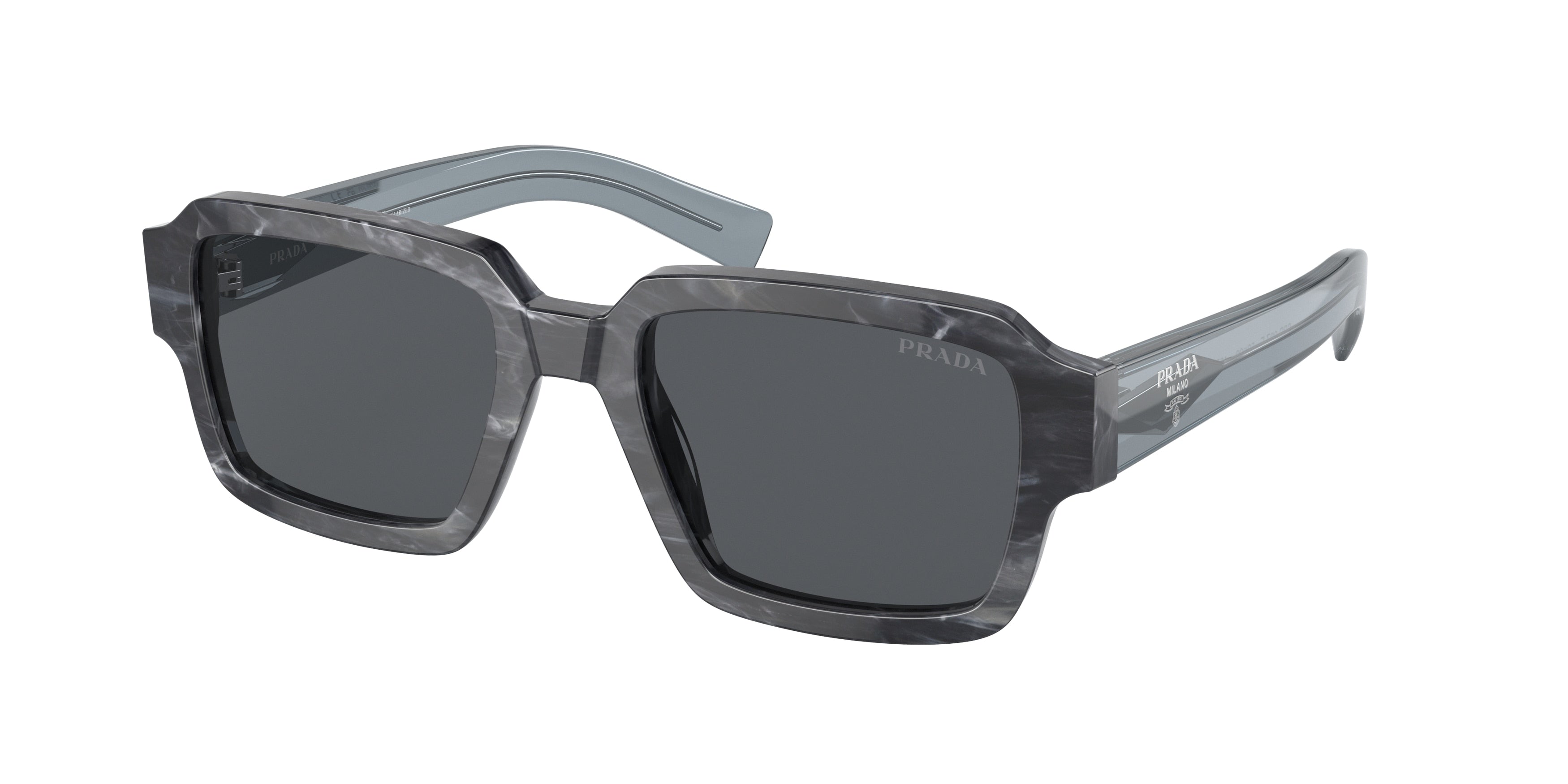 Prada PR02ZSF Square Sunglasses  13F07T-Graphite Stone 54-140-19 - Color Map Grey