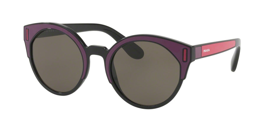 Prada CATWALK PR03US Irregular Sunglasses  SSA5S2-BLACK/BORDEAUX/FUXIA 53-22-140 - Color Map violet