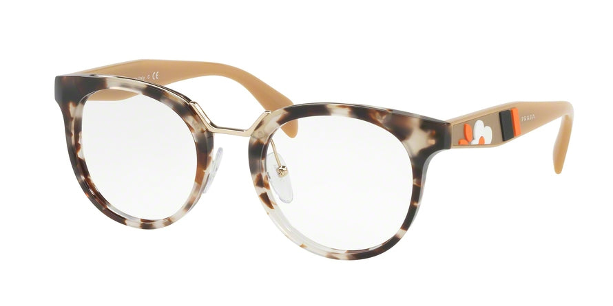 Prada PR03UV Phantos Eyeglasses  UAO1O1-SPOTTED OPAL BROWN 51-22-140 - Color Map brown