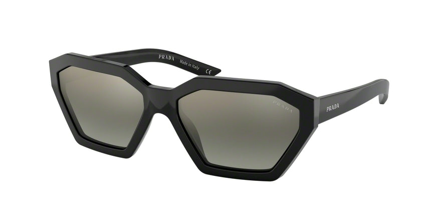 Prada MILLENNIALS PR03VSF Irregular Sunglasses  1AB5O0-BLACK 59-16-140 - Color Map black