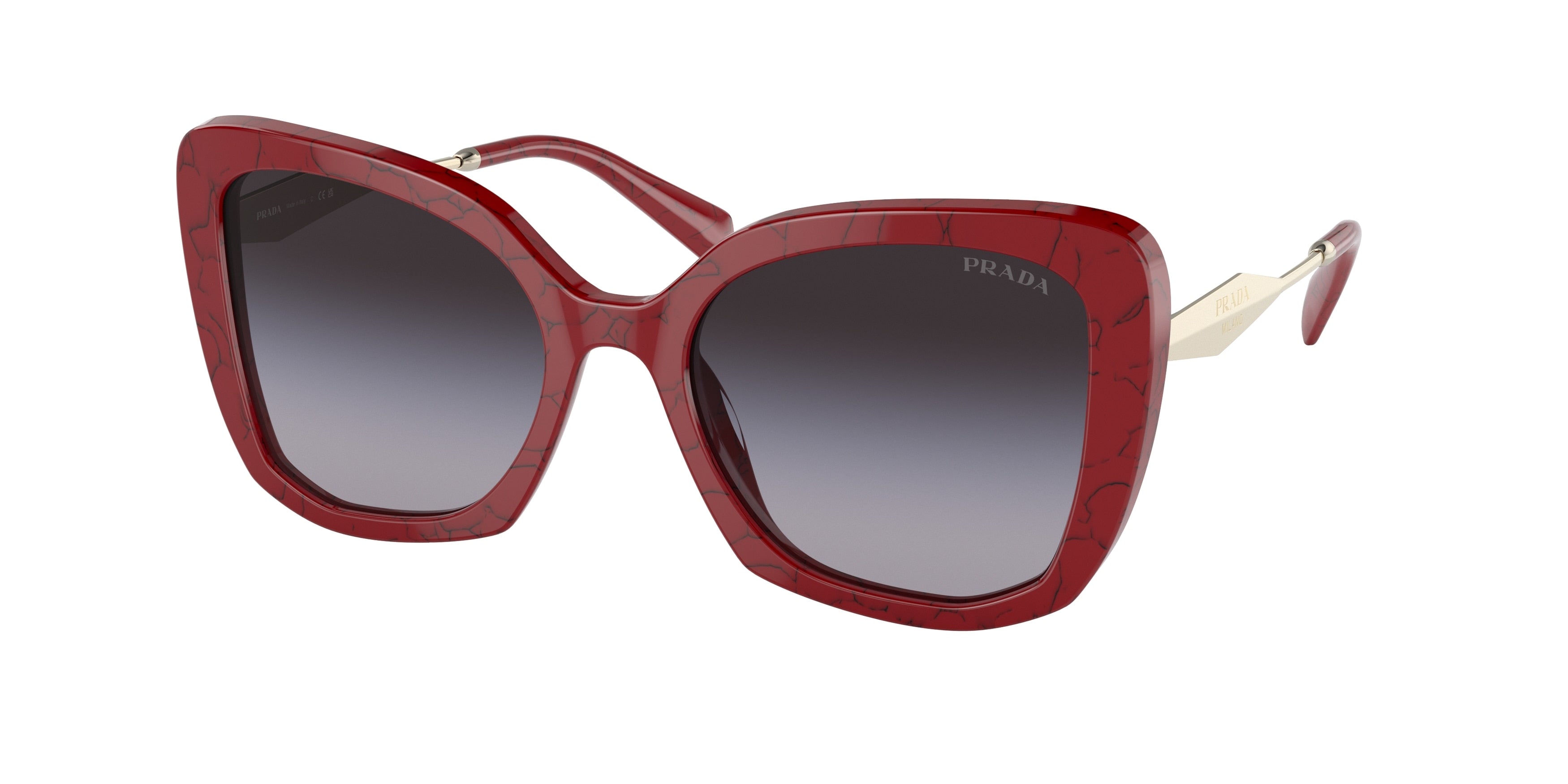 Prada PR03YS Butterfly Sunglasses  15D09S-Etruscan Marble 53-140-19 - Color Map Red