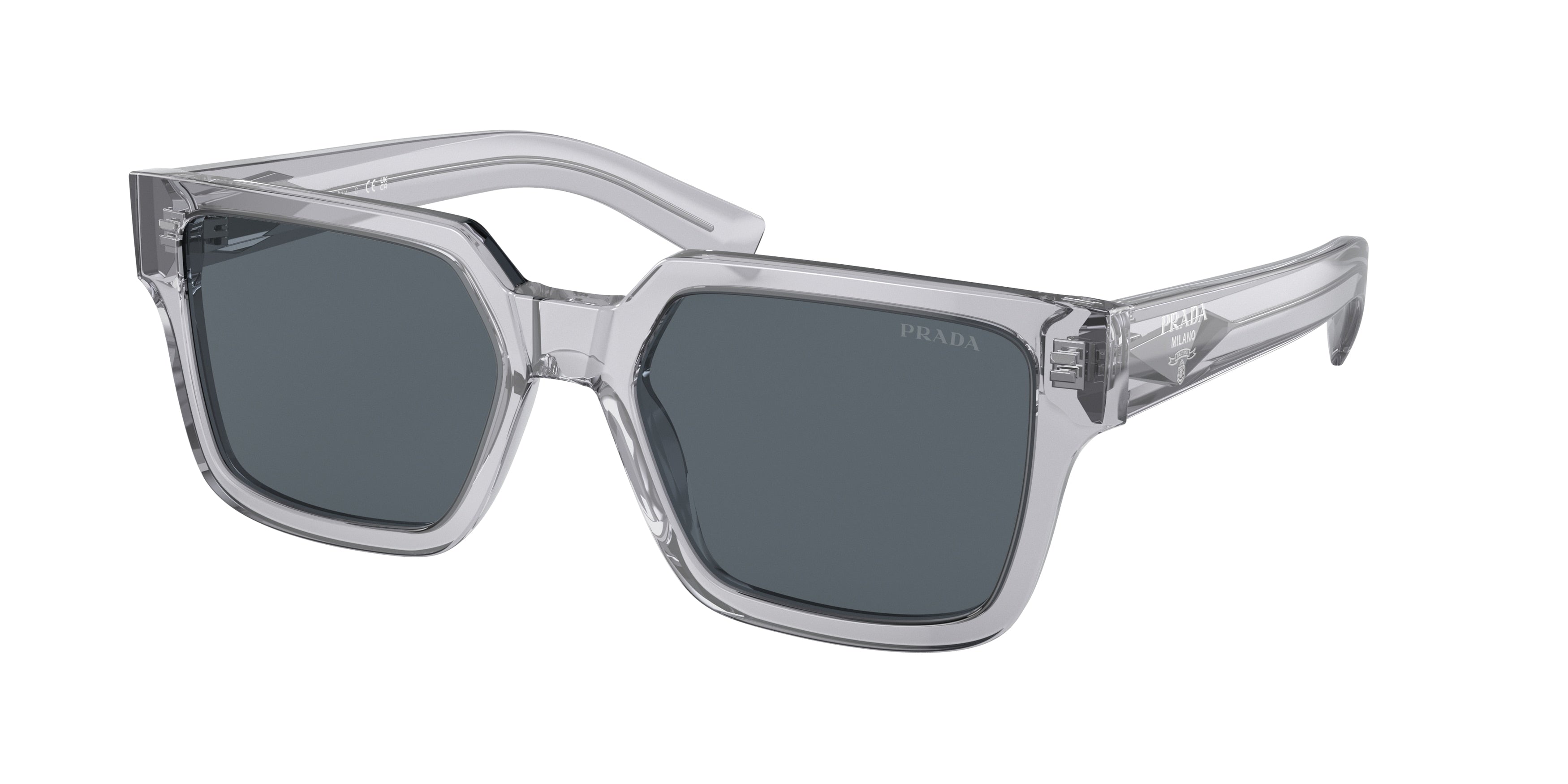 Prada PR03ZSF Pillow Sunglasses  U430A9-Transparent Grey 55-140-17 - Color Map Grey