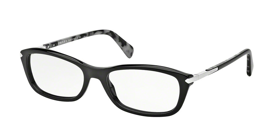 Prada CONCEPTUAL PR04PVA Cat Eye Eyeglasses  1AB1O1-GLOSS BLACK 54-17-135 - Color Map black