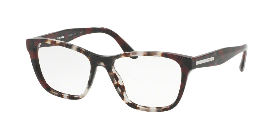 Prada PR04TV Square Eyeglasses  U6K1O1-SPOTTED OP BROWN/SPOTTED RED 52-16-140 - Color Map brown