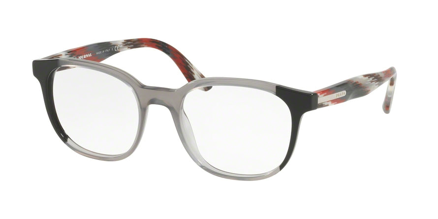 Prada CONCEPTUAL PR04UVF Pillow Eyeglasses  VYL1O1-BLACK/GREY/BLACK 54-19-145 - Color Map grey