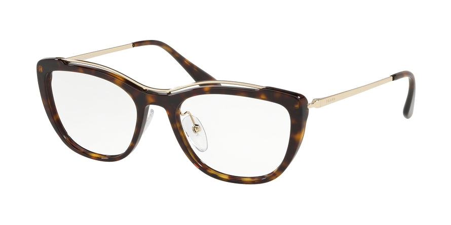 Prada CONCEPTUAL PR04VV Irregular Eyeglasses  2AU1O1-HAVANA 53-18-140 - Color Map havana