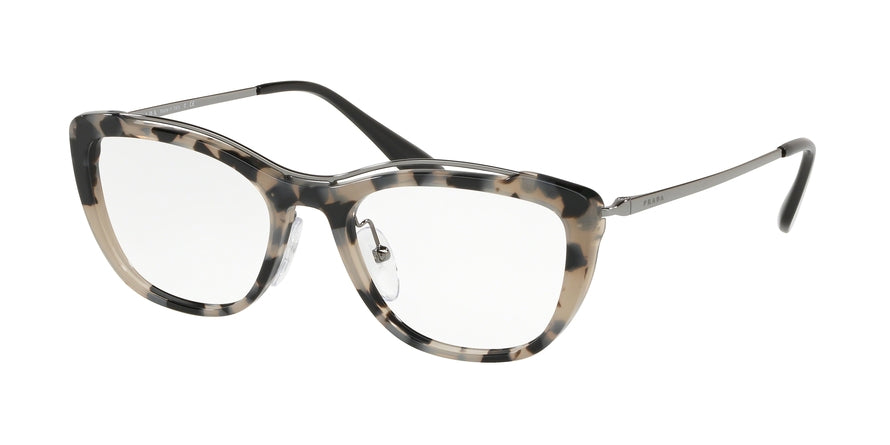 Prada CONCEPTUAL PR04VV Irregular Eyeglasses  HU71O1-GREY HAVANA 53-18-140 - Color Map grey