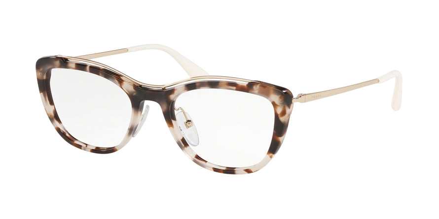 Prada CONCEPTUAL PR04VV Irregular Eyeglasses  UAO1O1-SPOTTED OPAL BROWN 53-18-140 - Color Map brown