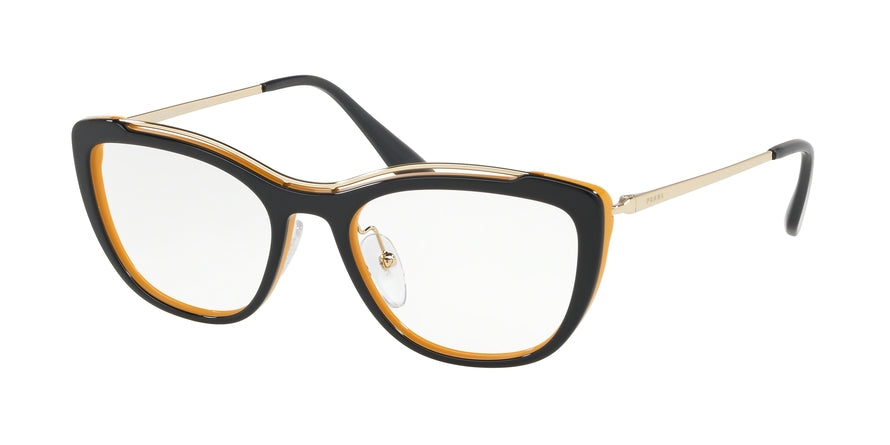 Prada CONCEPTUAL PR04VV Irregular Eyeglasses  WU01O1-BLUE/YELLOW 51-18-140 - Color Map blue