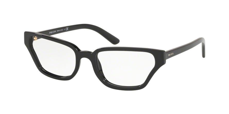 Prada CATWALK PR04XVF Irregular Eyeglasses  1AB1O1-BLACK 54-18-140 - Color Map black