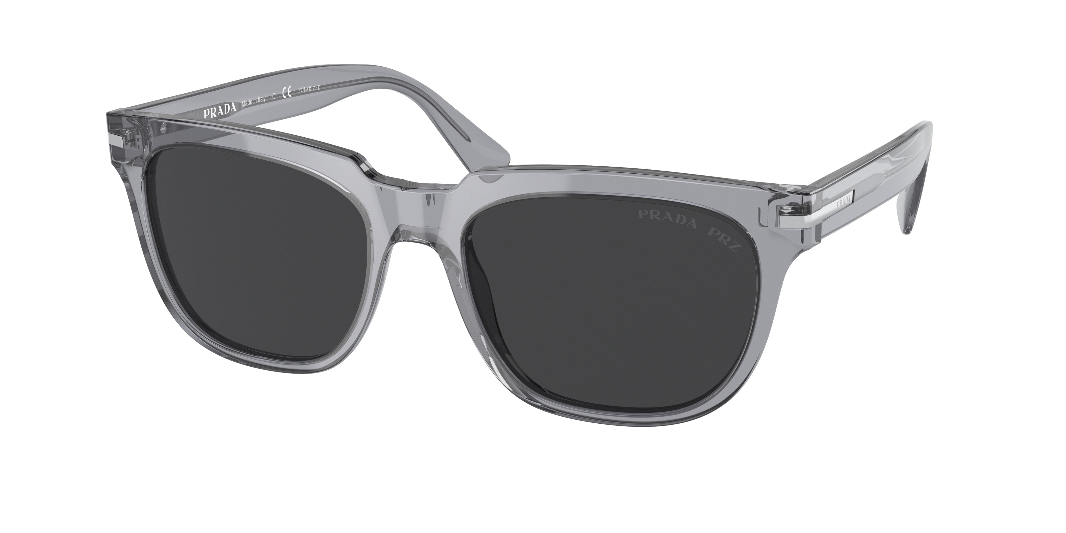 Prada PR04YS Pillow Sunglasses  08U08G-Trasparent Grey 56-150-19 - Color Map Grey
