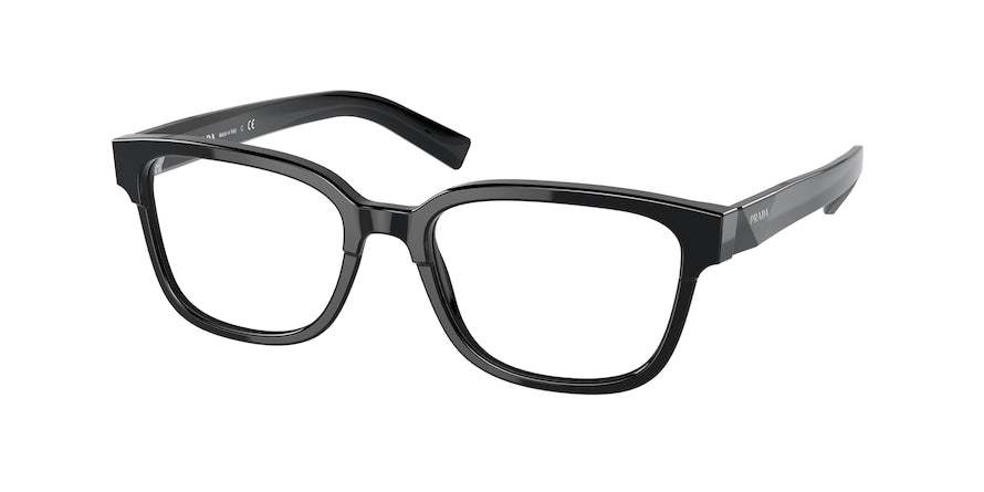Prada PR04YVF Rectangle Eyeglasses  1AB1O1-BLACK 55-17-145 - Color Map black